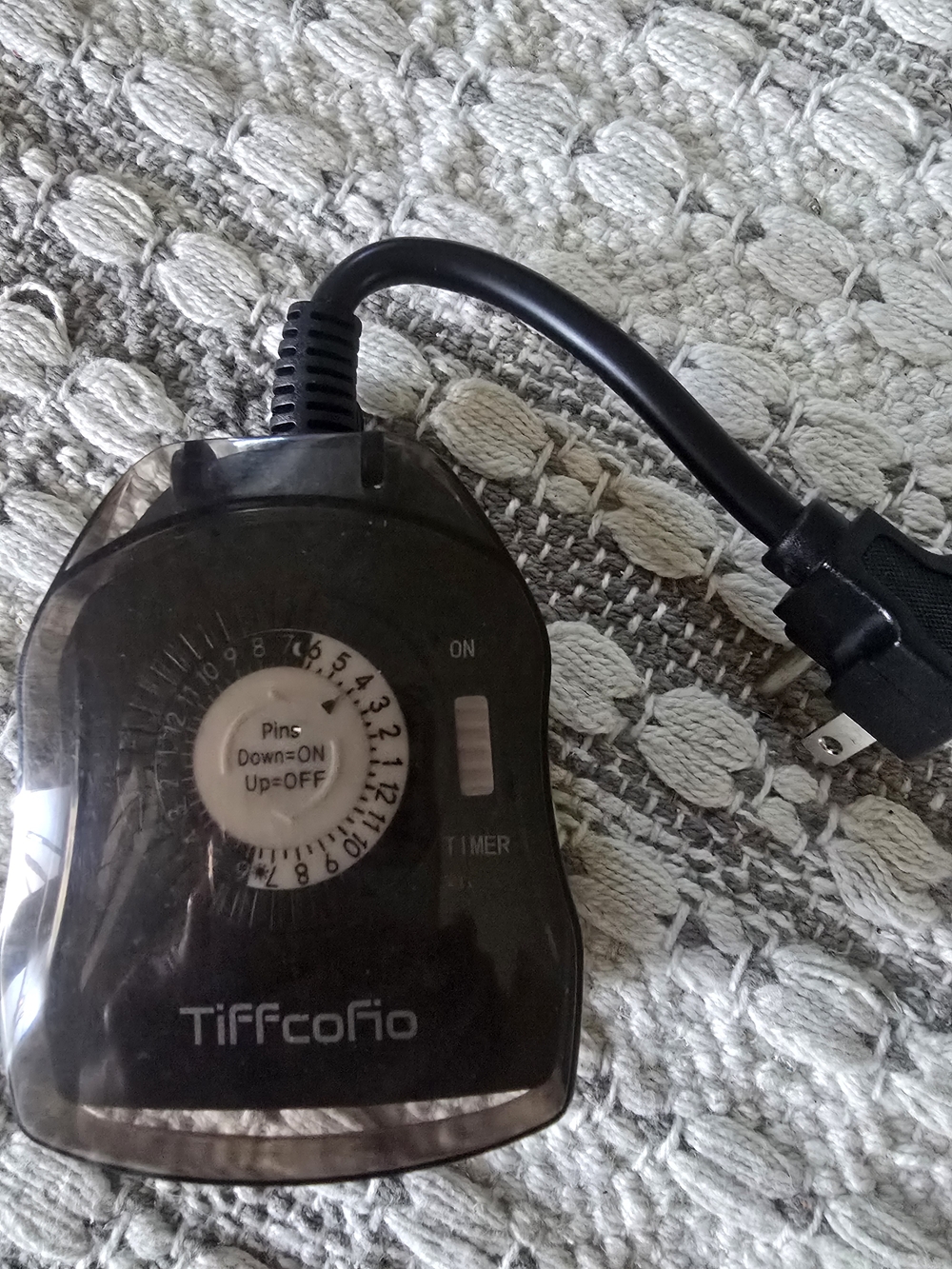 TiffcoFio Black Plug-in Mechanical Timer